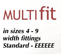 MULTIfit in sizes 4-9, width fittings Standard-EEEE