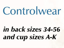Controlwear in back sizes 34-56 and cup sizes A-K
