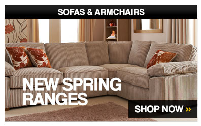 Sofas & Armchairs. New Spring Ranges. &ndash; Shop Now >