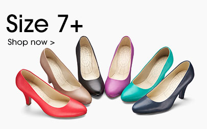Size 7+ >