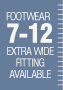 Footwear 7-12 Extra wide fitting available Footwear 7-12 Extra wide fitting available