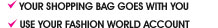 Your shopping bag goes with you and you can use your account