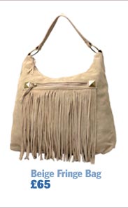 Beige Fringe Bag