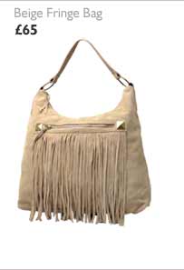 Beige Fringe Bag