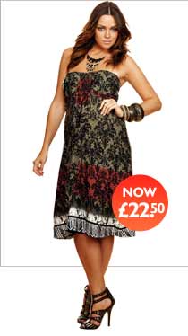 Strapless Print Dress