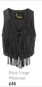 Black Fringe Waistcoat