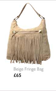 Beige Fringe Bag