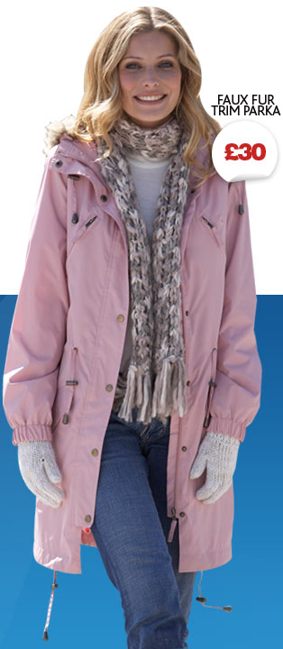 Faux Fur Trim Parka