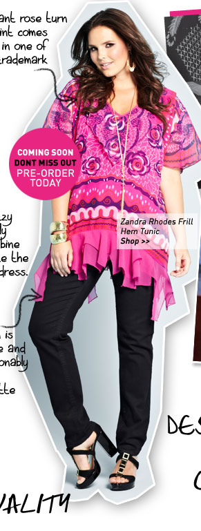 zandra rhodes frill hem tunic