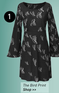 the bird print dress