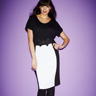 the monochrome pencil skirt