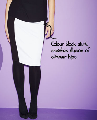 the monochrome pencil skirt