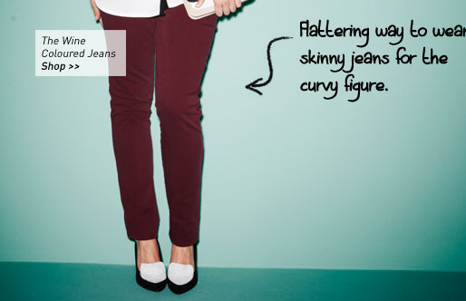 the wine coloured jean