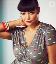 Swan Print Jersey Dress