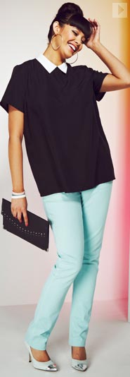Contract Colour Blouse & Peppermint Coloured Jeans