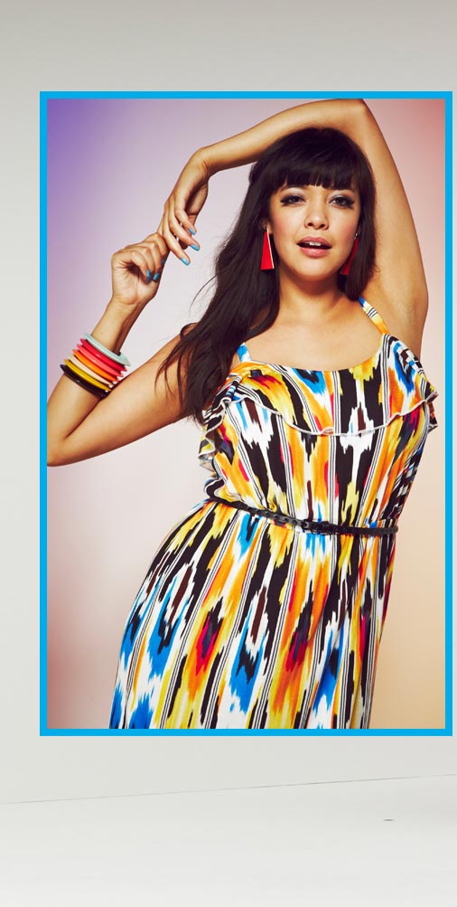 Tribal Print Midi Dress