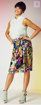printed sarong style skirt