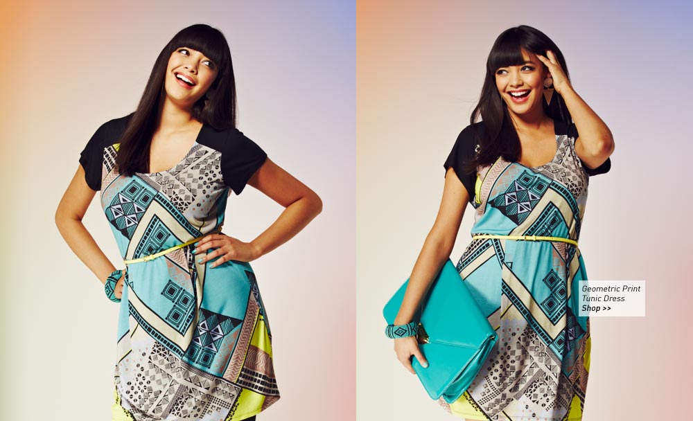 geometric print tunic dress
