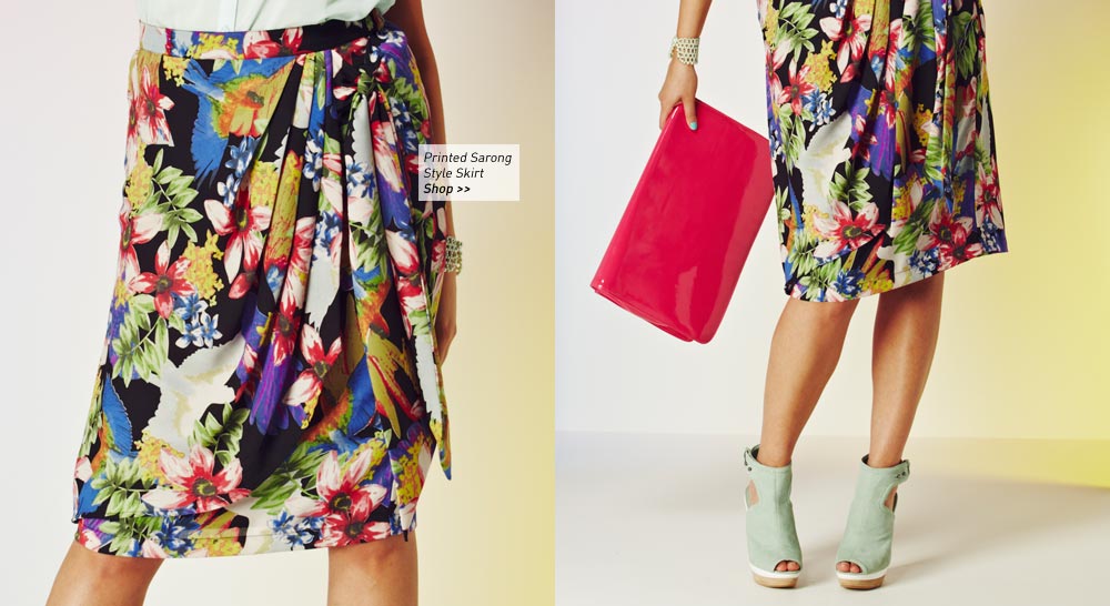 printed sarong style skirt