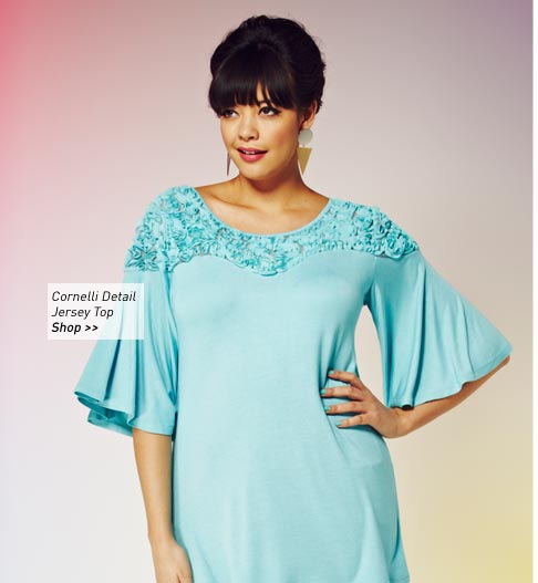 cornelli detail jersey top