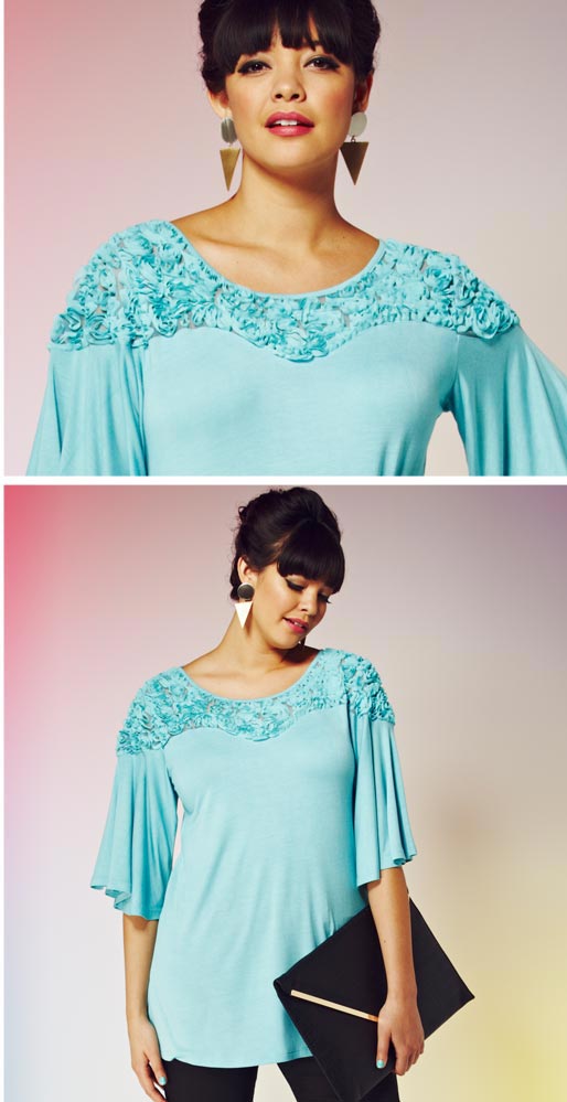 cornelli detail jersey top