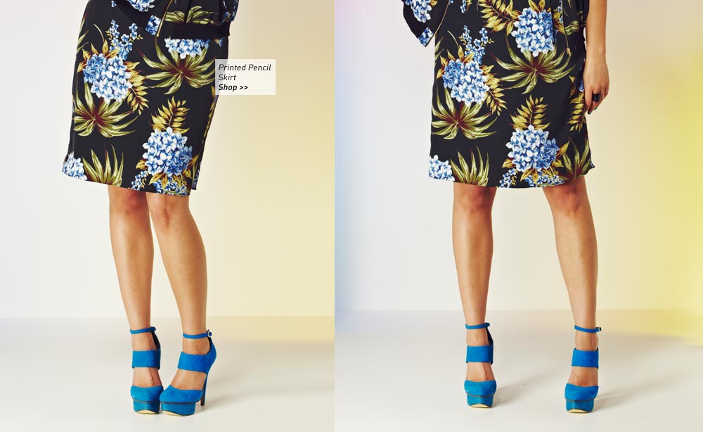 printed pencil skirt