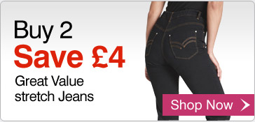 Buy 2 Save £4 Great Value Stretch Jeans