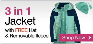 3 in 1 Jacket with FREE Hat & removable fleece