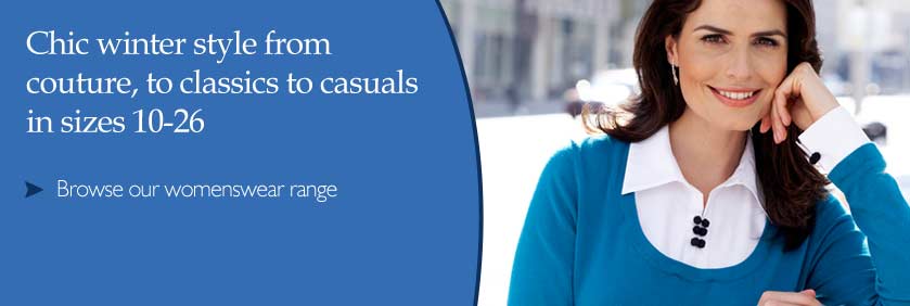 Chic winter style from couture, to classics to casuals in sizes 10-26