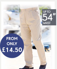 Elasticated trousers up to 54� waist