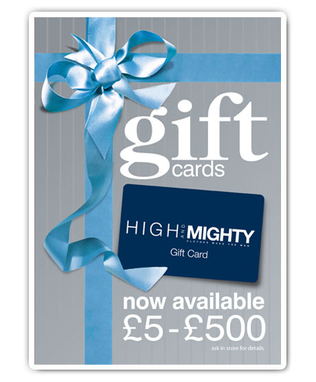 Gift cards from £5-£500 available in store