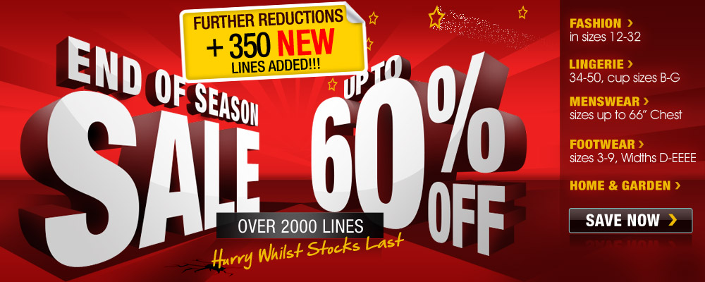 End of Season Sale - Save Now