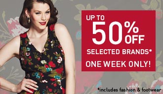 50% off selected brands