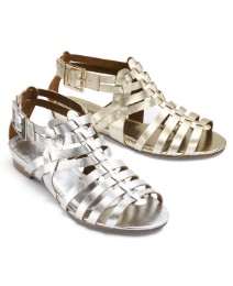 Wide Fitting Metallic Gladiaotr sandals