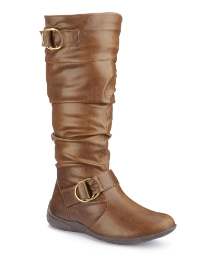Legroom Double Buckle Hi Leg Boots E Fit