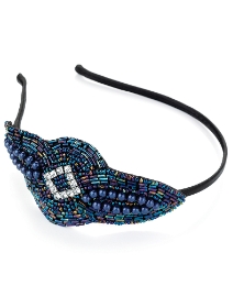 Blue beaded headband fascinator