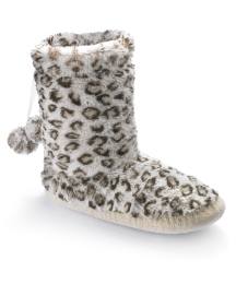 Leopard Print Slipper Booties