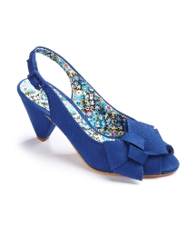 blue peep toe slingback shoes