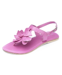 Pink flower toe post sandals