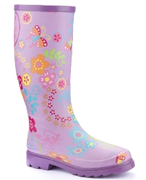 Flower Print Wellie Standard Fit