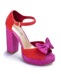 Colour block pink platform shoes