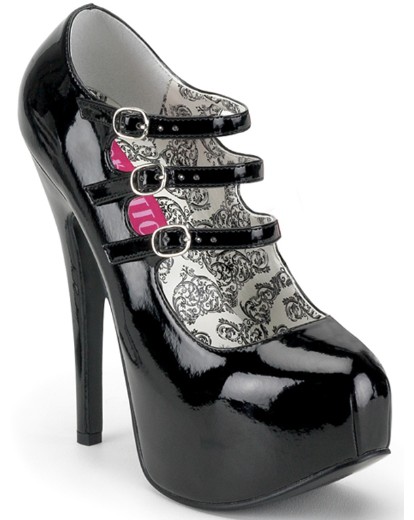Bordello Teeze Triple Strap Court Shoes