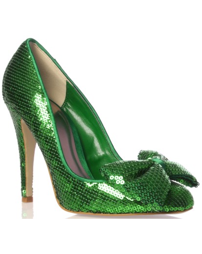 Kurt Geiger KG Dolly Courts - green sequin court shoes