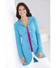 blue cardigan