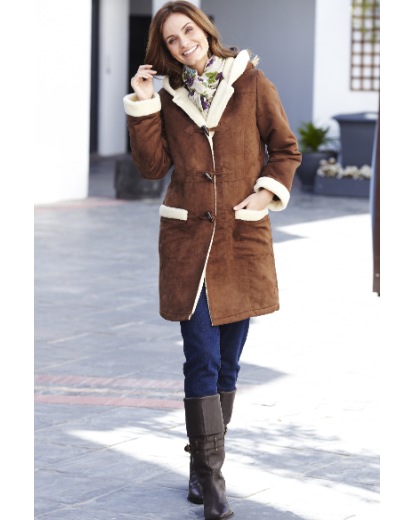 Faux Suede Duffle Coat