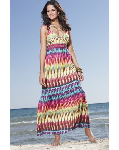 Joanna Hope Tie Dye Print Maxi Dress Length 52in