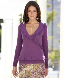 Neck line and bottom frill jumper