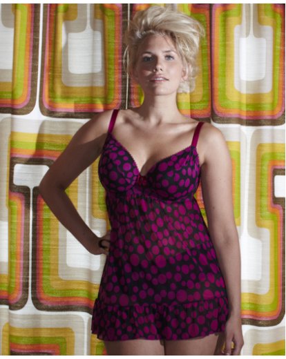 Eve Underwired Spot Mesh Babydoll