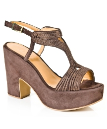 Daniel Velvet Brown Wedge