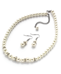 pearl necklace and earrings